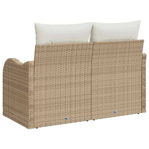 vidaXL Tuinbank Beige 121 x 62 x 69cm poly rattan