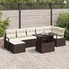 vidaXL Tuin Sofa Set met opslag 8 pcs Bruin Poly riet