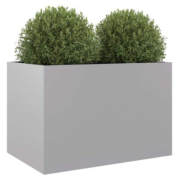 vidaXL Plantenbak 62x40x39 cm gegalvaniseerd staal zilverkleurig