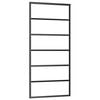 vidaXL Schuifdeur met beslag 90x205 cm aluminium en ESG-glas