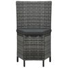 vidaXL 7-delige Tuinset met kussens poly rattan grijs