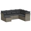 vidaXL 7-delige Loungeset met kussens poly rattan grijs