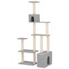 vidaXL Kattenboom met sisal krabpalen Lichtgrijs 177,5 cm