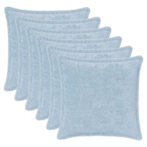 vidaXL Kussensloop 6 st HOUTEN Lichtblauw 30 x 30 cm Nep Konijnenbont