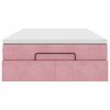 vidaXL Bed poef met matras 120x190 cm fluweel roze