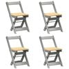 vidaXL Klapstoelen 4 stuks "Corona" Grijs Massief Grenenhout