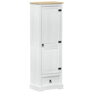 vidaXL Kasten met lade Wit 55 x 38 x 170 cm Massief grenenhout