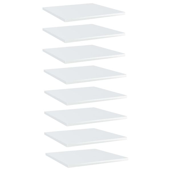 vidaXL Wandschappen 8 st 40x40x1,5 cm bewerkt hout hoogglans wit
