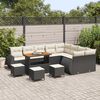 vidaXL Tuin Sofa Set met kussen 13 pcs Zwart en Cr&egrave;me Poly Rattan