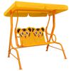 vidaXL Kinderschommelbank 115x75x110 cm stof geel