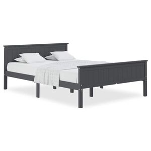 vidaXL Bedframe massief grenenhout grijs 160x200 cm