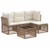 vidaXL Tuinbankenset 5 st Beige poly rattan