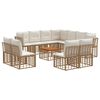 vidaXL Buiten bankenset 12 pcs Natuurlijk en Cr&egrave;me Wit Polyester