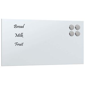 vidaXL Magneetbord voor aan de wand 40x20 cm gehard glas wit