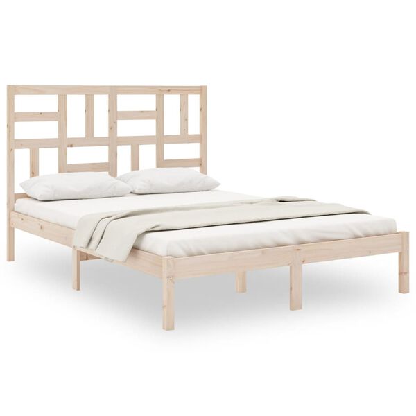 vidaXL Bedframe zonder matras massief hout 140x200 cm