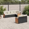 vidaXL 7-delige Loungeset met kussens poly rattan zwart