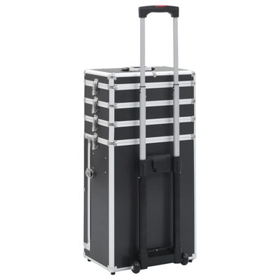 vidaXL Make-up trolley aluminium zwart