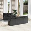 vidaXL Tuin Sofa Set met opslag met kussen 8 pcs Zwart poly rattan