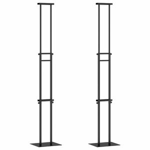 vidaXL Beurs Displays 2 st Zwart 30 x 23,5 x 210 cm Staal