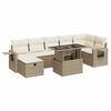 vidaXL 8-delige Loungeset met kussens poly rattan beige