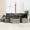 vidaXL Tuin Sofa Set 7 pcs Grijs Poly rattan en gepoedercoat staal