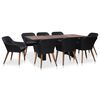 vidaXL 9-delige Tuinset met kussens poly rattan zwart
