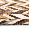 vidaXL Vloerkleed patchwork chevron 120x170 cm echt leer bruin/wit