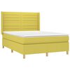 vidaXL Boxspring met matras en LED stof groen 140x200 cm