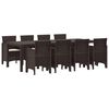 vidaXL Tuin Eetset 9 st Bruin Polypropyleen