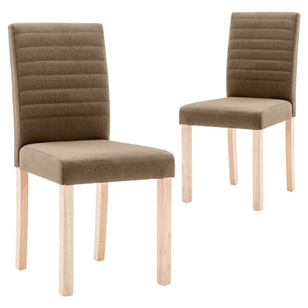 vidaXL Eetkamerstoelen 2 st stof bruin