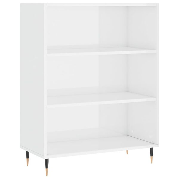 vidaXL Boekenkast 69,5x32,5x90 cm bewerkt hout hoogglans wit