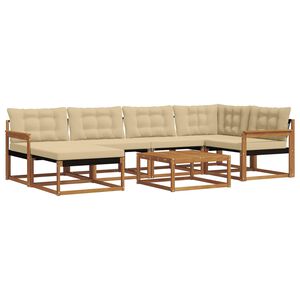 vidaXL Buiten bankenset 19 pcs Natuurlijk en Beige Massief Acaciahout