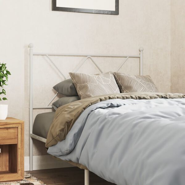 vidaXL Vervangend hoofdbord 90 cm metaal wit