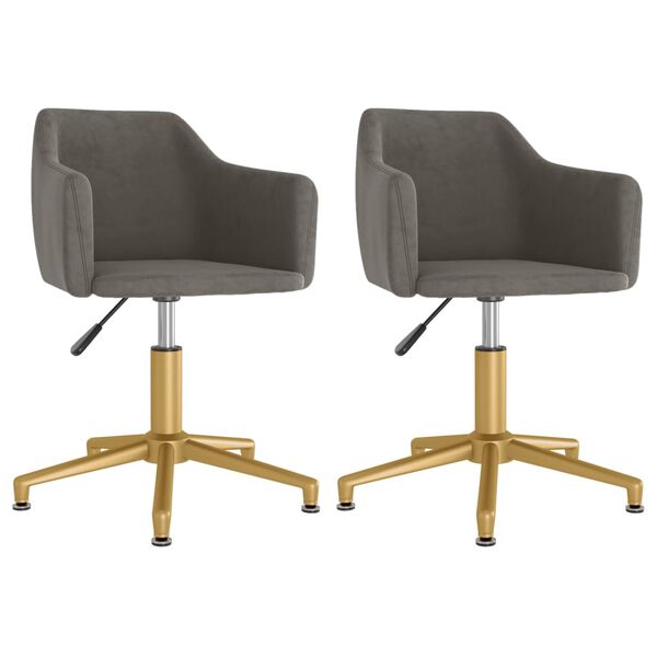 vidaXL Eetkamerstoelen draaibaar 2 st fluweel donkergrijs