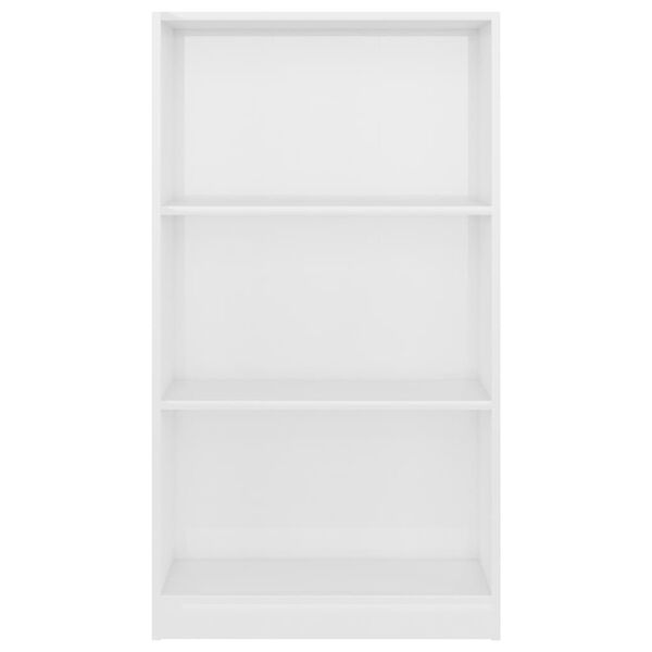 vidaXL Boekenkast 3 schappen 60x24x109 cm bewerkt hout hoogglans wit