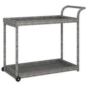 vidaXL Serveerwagen 100x45x83 cm poly rattan grijs