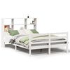 vidaXL Bed met boekenkast zonder matras grenenhout wit 160x200 cm