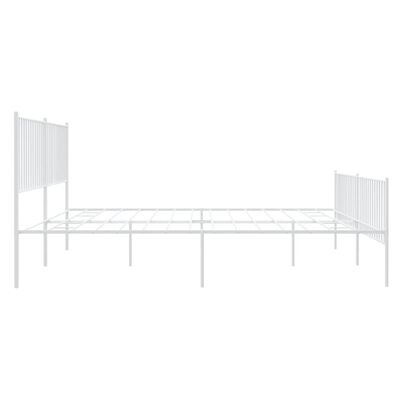 vidaXL Bedframe met hoofd- en voeteneinde metaal wit 193x203 cm