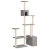 vidaXL Kattenboom met sisal krabpalen Lichtgrijs 177,5 cm