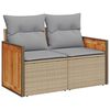 vidaXL Tuinbankenset met kussen 9 pcs Beige en Licht Grijs poly rattan