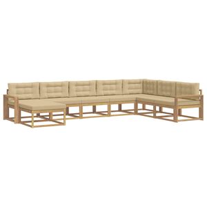 vidaXL Buiten bankenset 8 pcs Wit en Beige
