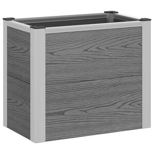 vidaXL Verhoogde plantenbak Grijs 50 x 30 x 42 cm WPC en Aluminium