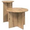 vidaXL Bijzettafelset 2 st Artisanaal eiken &Oslash; 45 x 35 cm Bewerkt hout