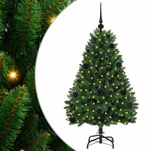 vidaXL Kunstkerstboom 120 cm 150 LED's Warmwit PVC en staal Groen