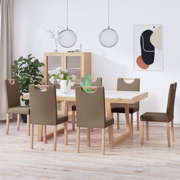 vidaXL Eetkamerstoelen 6 st stof taupe
