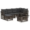 vidaXL Tuinbankenset 7 st Grijs poly rattan