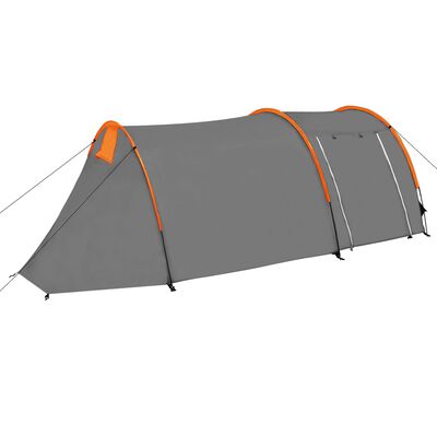 vidaXL Tent 4-persoons grijs en oranje