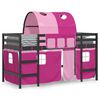 vidaXL Kinderhoogslaper met tunnel 80x200 cm massief grenenhout roze