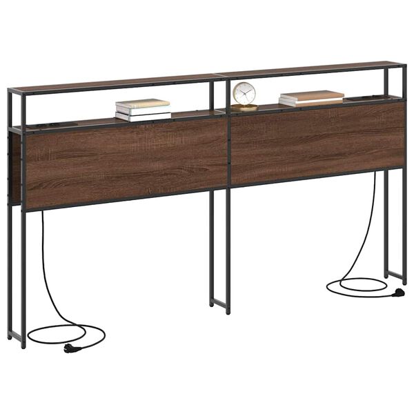 vidaXL Opberghoofdbord met plank bruin eikenkleur 200 cm Bewerkt hout