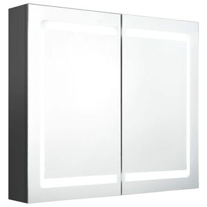 vidaXL Badkamerkast met spiegel en LED 80x12x68 cm grijs
